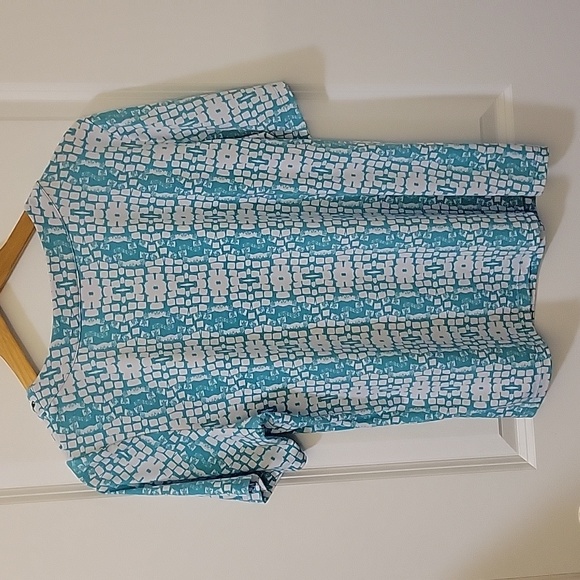 Tanjay Petite Turquoise check top - Picture 5 of 5